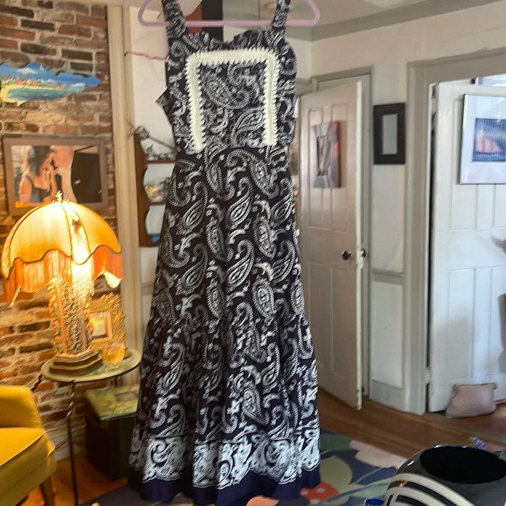 Sea NY Theodora Paisley Calf Length Cotton Dress - New w/tags